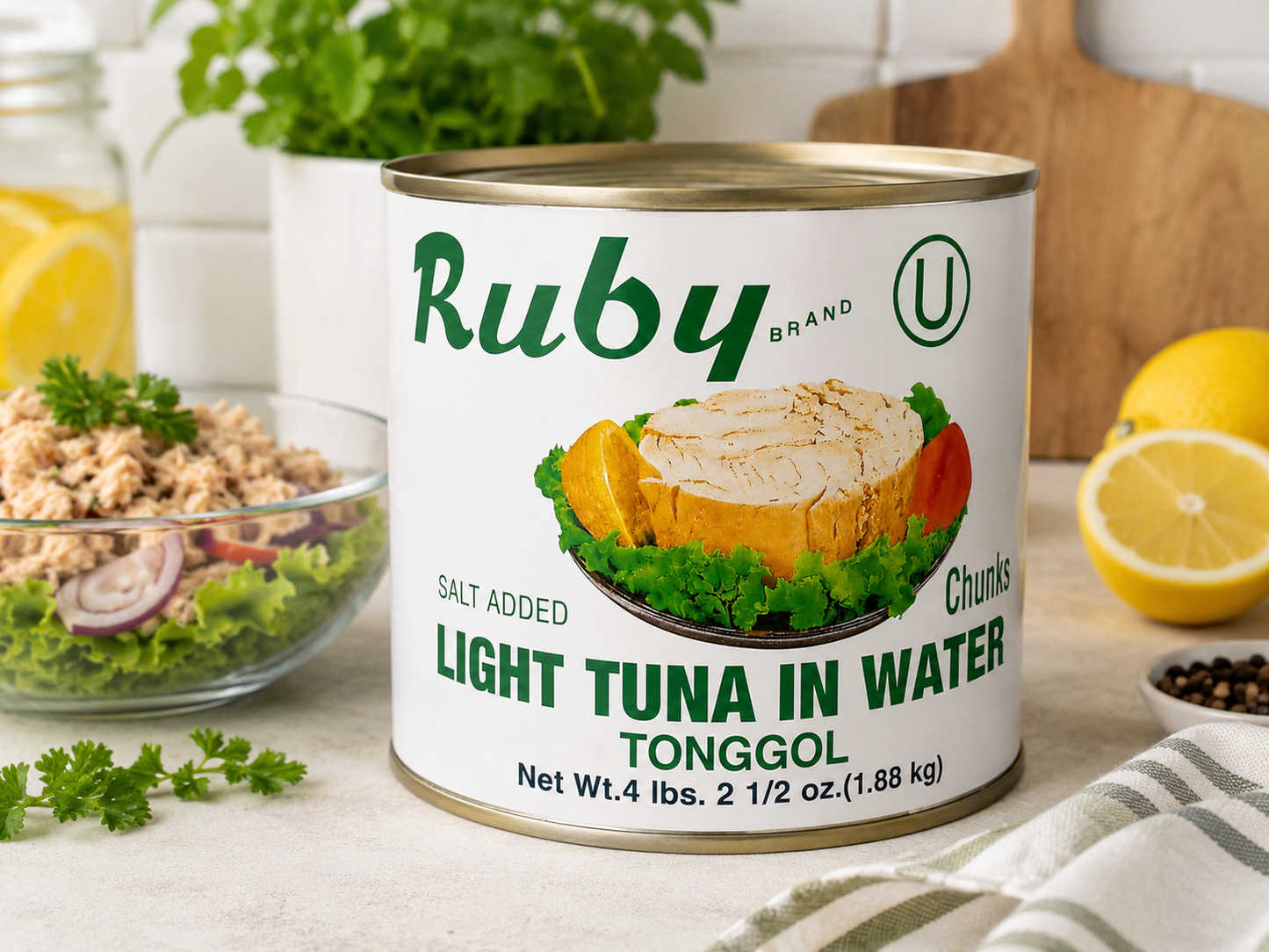 Ruby Tonggol Light Tuna in Water – Foodservice Can, 66.5 oz
