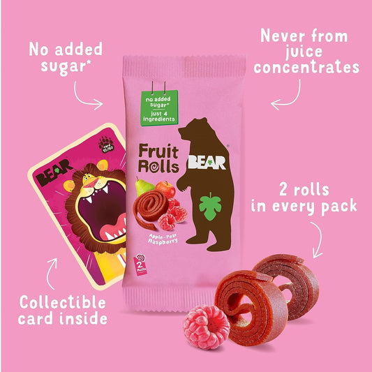 BEAR Raspberry Fruit Rolls 5 Pack 2 Pack product image from BEAR Snacks at Pops Trading Company