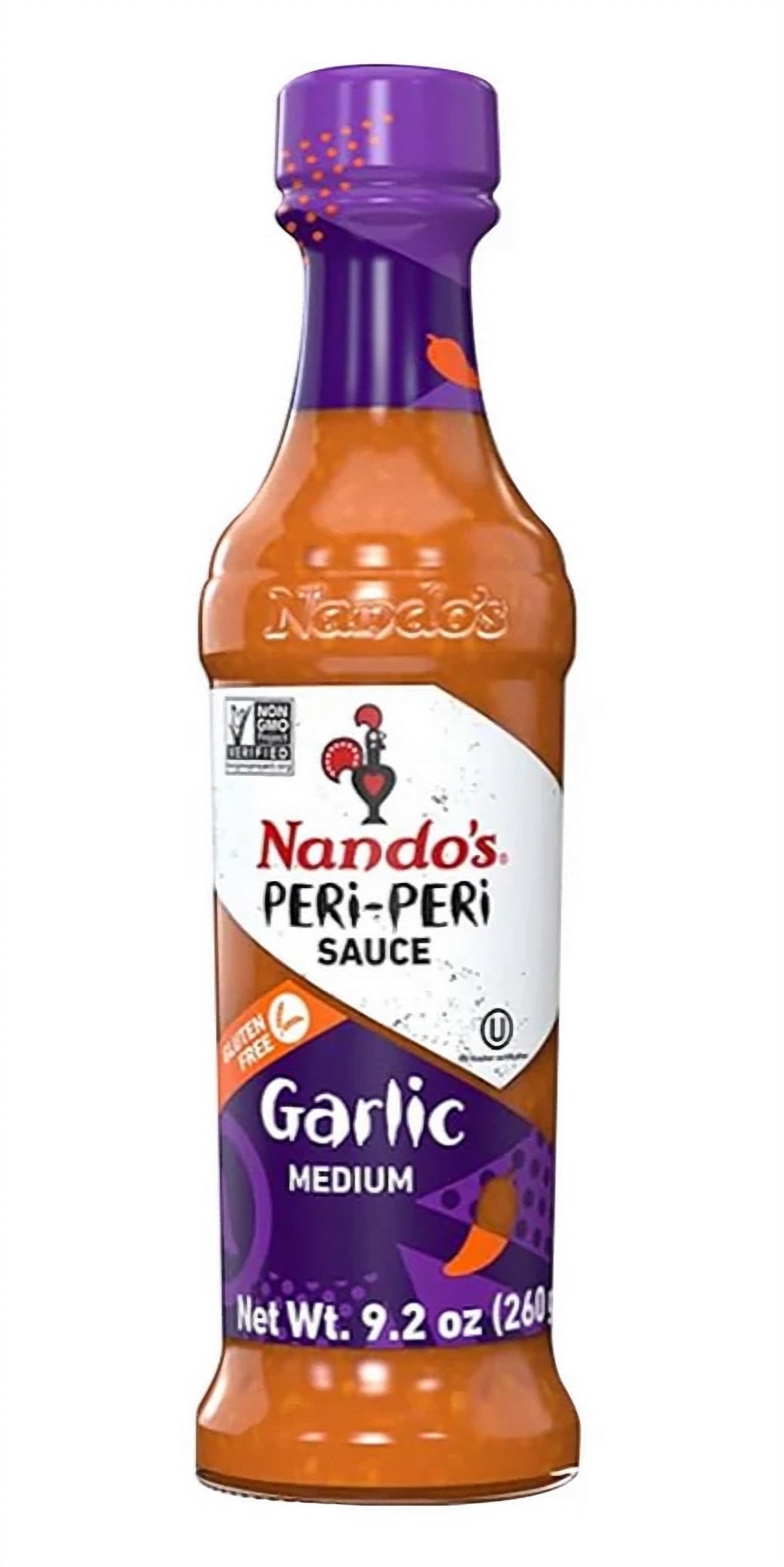 Nando's Garlic PERi-PERi Sauce, 9.2 oz 6 Pack bottle for dipping, marinating, grilling, sandwiches, and everyday meals