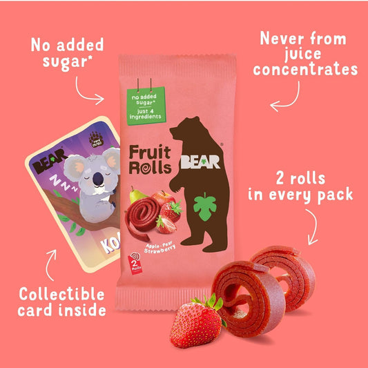 BEAR Strawberry Fruit Rolls 5 Pack 2 Pack product image from BEAR Snacks at Pops Trading Company