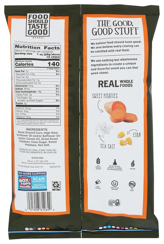 Food Should Taste Good Sweet Potato Tortilla Chips 5.5 oz Bag