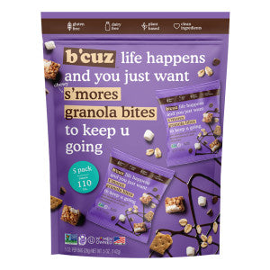 B'Cuz Granola Bites S'mores 5 Count 5 oz - B'Cuz granola bites package image