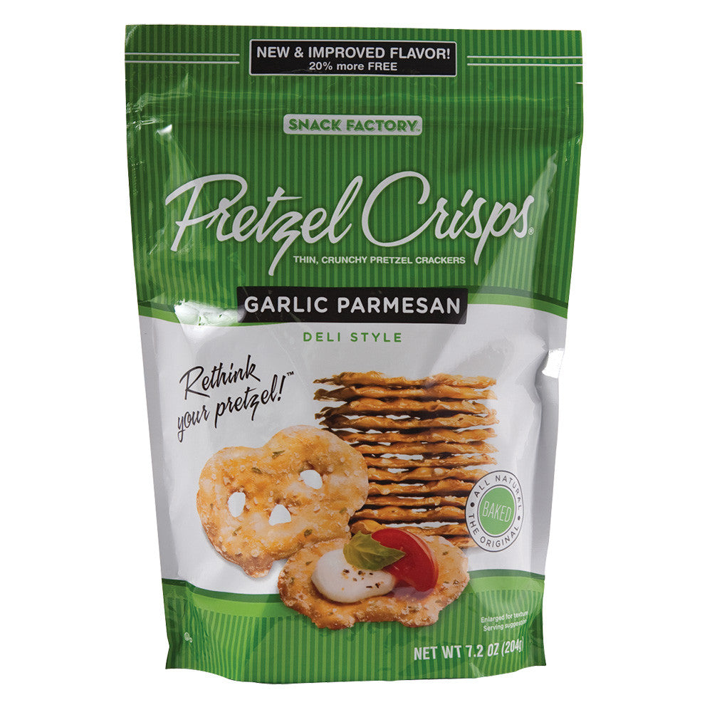 Snack Factory Pretzel Crisps Garlic Parmesan 7.2 oz product package image