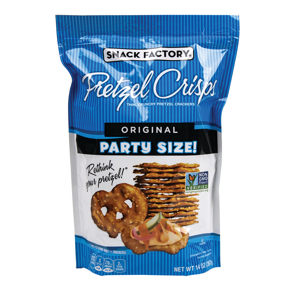 Snack Factory Pretzel Crisps Original 14 oz product package image