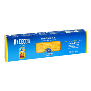De Cecco Fedelini No. 10 Pasta 16 oz front package image - Pops Trading Company