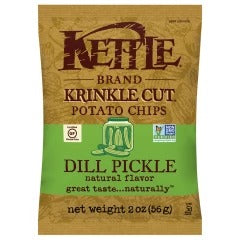 Kettle Brand Dill Pickle Krinkle Cut Potato Chips 2 oz Bags bag - Dill Pickle Krinkle Cut flavor