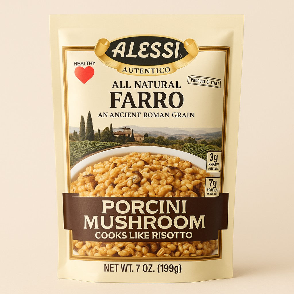 Alessi Farro Porcini Mushroom 7 oz Pouch product image - Pops Trading Company