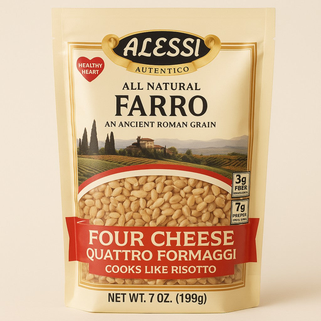 Alessi Farro Four Cheese 7 oz Pouch product image - Pops Trading Company