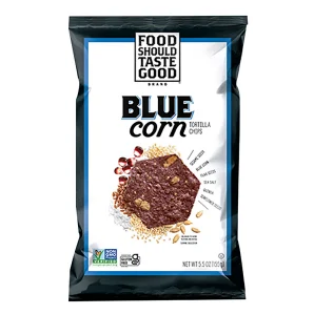 Food Should Taste Good Blue Corn Tortilla Chips 5.5 oz Bag