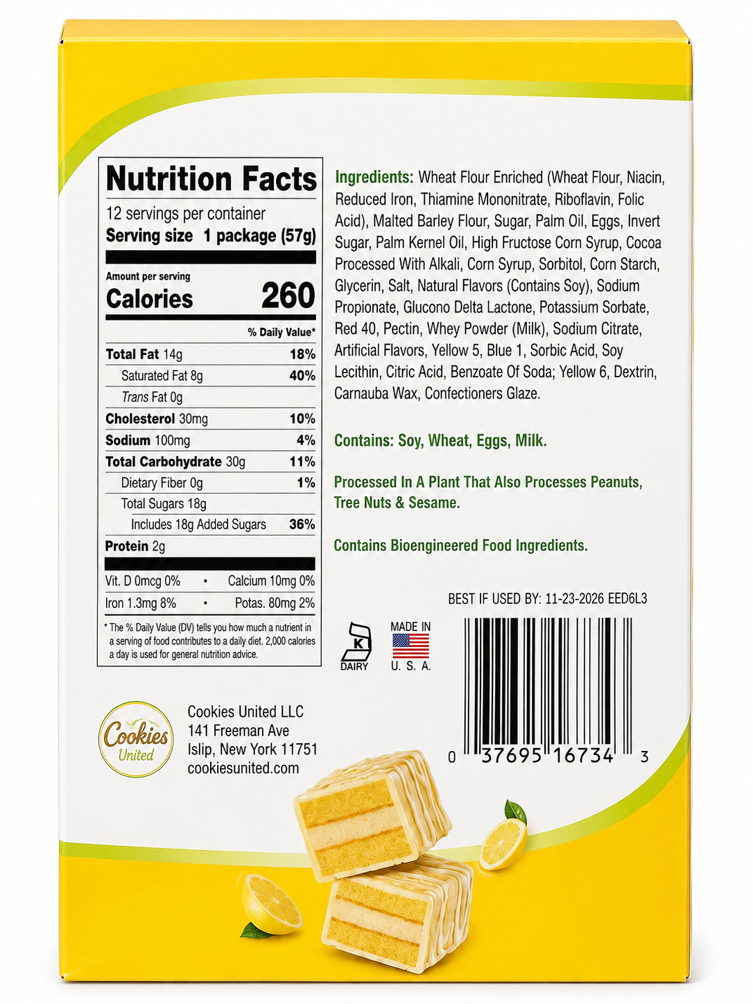 CakeBites Sweet Lemon Layers – 12 Individually Packaged Cake Snacks