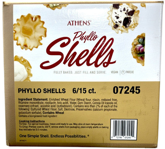 Athens Mini Fillo Shells, 90ct Box package detail image - Pops Trading Company