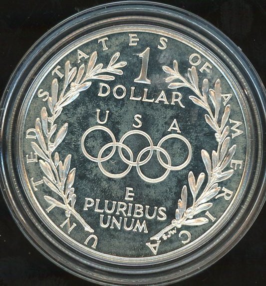 1988 Olympic Silver Dollar Commemorative Coin USA Olympics Torch Design