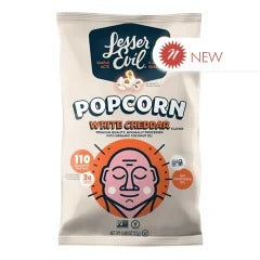 LesserEvil Organic White Cheddar Flavor Popcorn 0.88 oz product image at Pops Trading Company