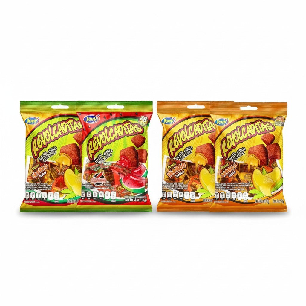 Jovy Revolcaditas Sweet and Spicy Hard Candy Variety 4 Pack, 6 oz