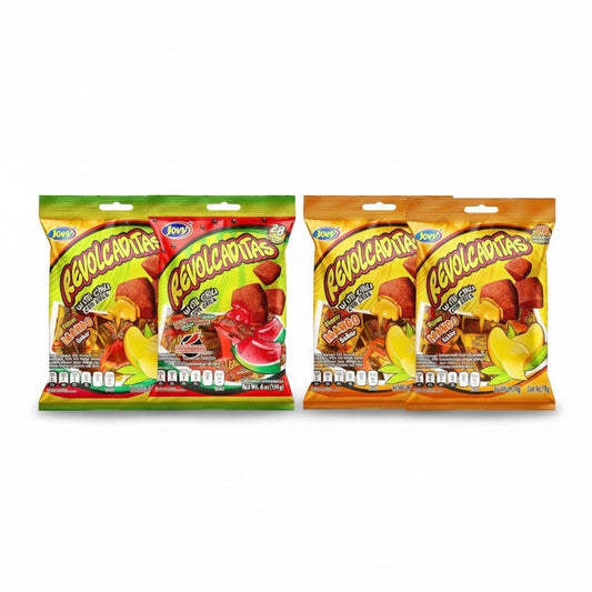 Jovy Revolcaditas Sweet and Spicy Hard Candy Variety 4 Pack, 6 oz