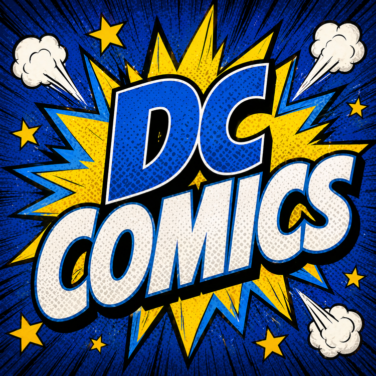 DC comic books featuring Batman, Superman, Wonder Woman, and Justice League collectibles