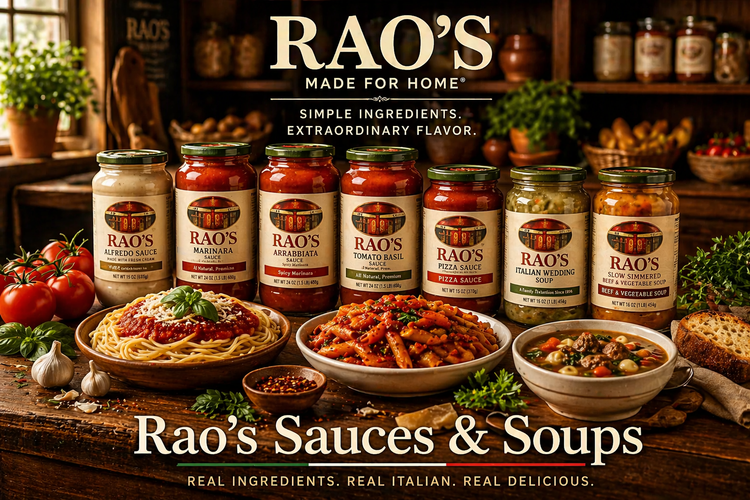 Rao’s sauces and soups Italian pasta sauce and ready soups assortment