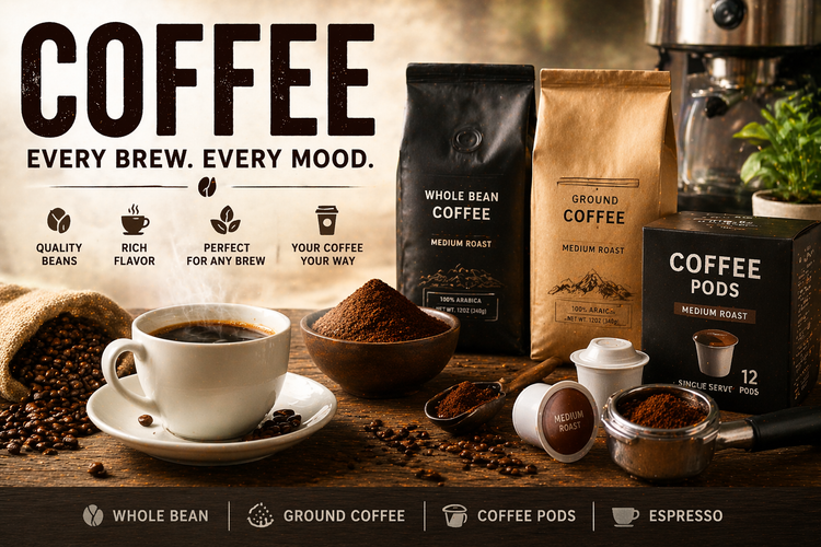 coffee beans espresso cup and ground coffee for brewing pods ground and espresso coffee options