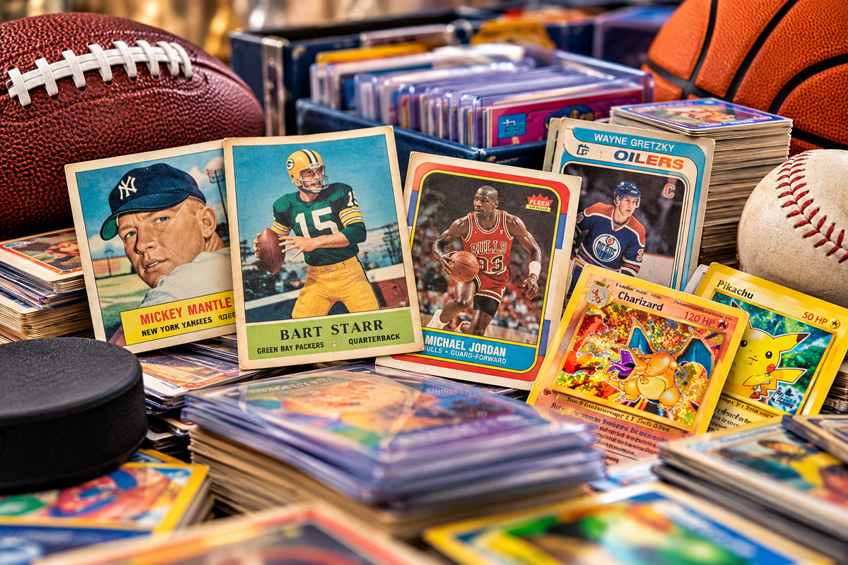 Sports and trading cards collection
