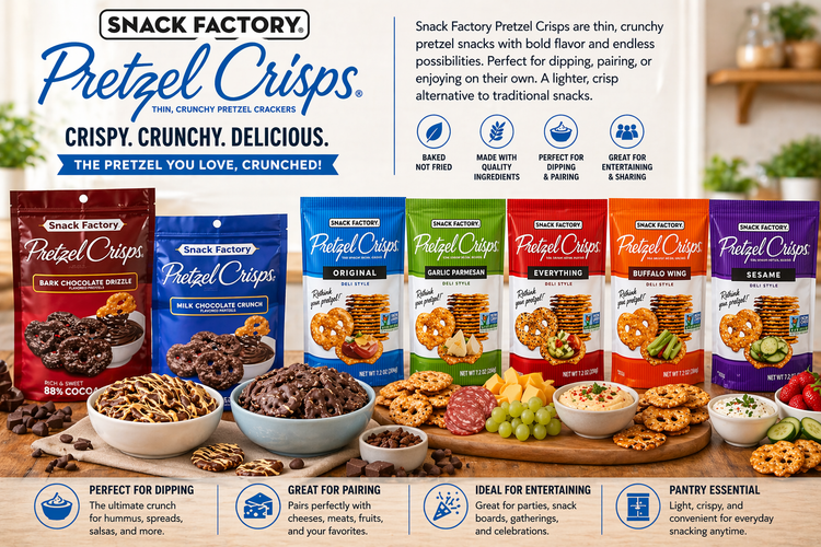 Snack Facpretzel crisps thin crunchy pretzel snSnack Factory pretzel crisps thin crunchy pretzel snacksacks