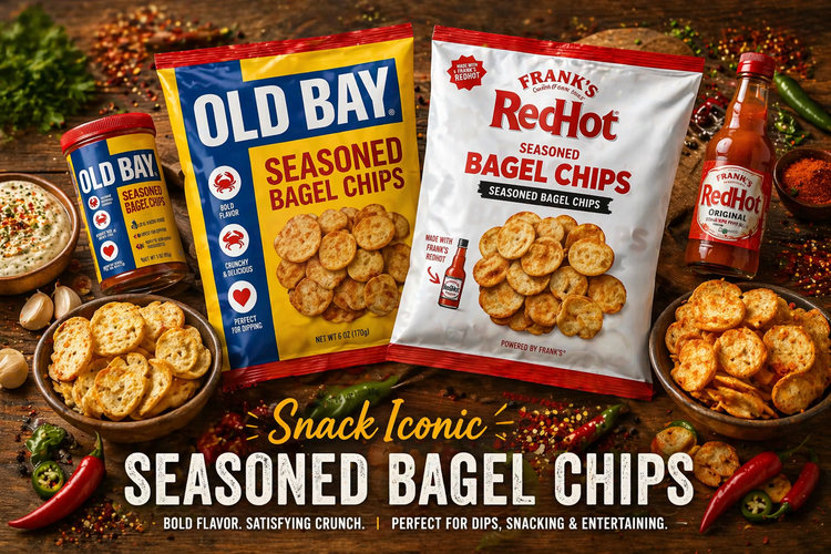seasoned bagel chips crunchy snack chips