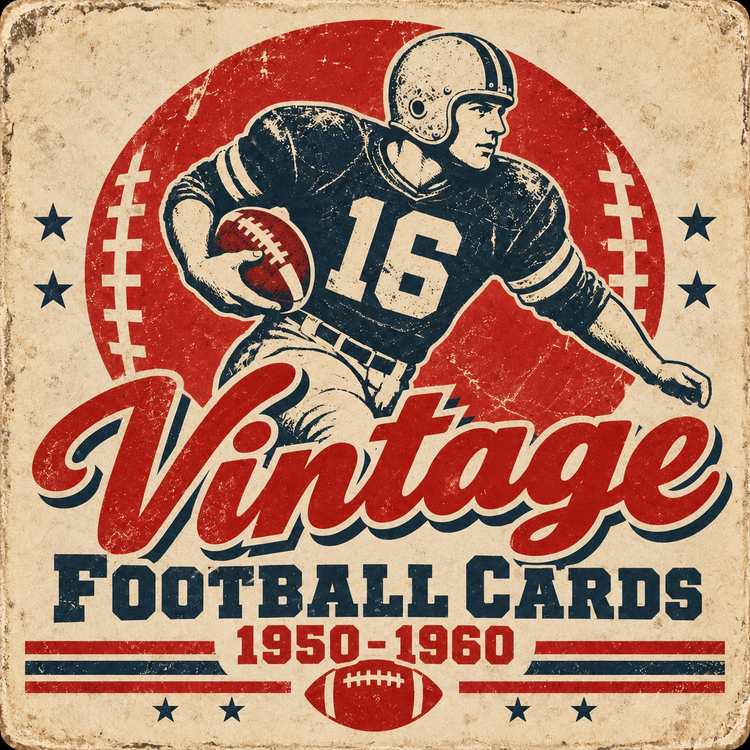 Vintage football cards from 1950 to 1960 collection