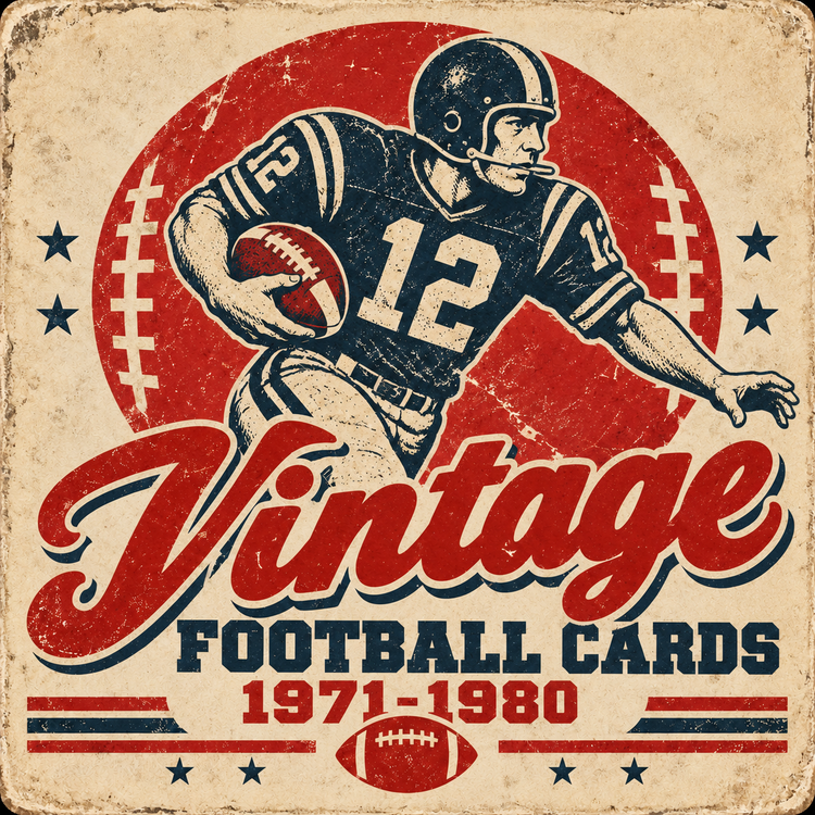 Vintage football cards from 1971 to 1980 collection