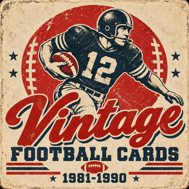 Vintage football cards from 1981 to 1990 collection
