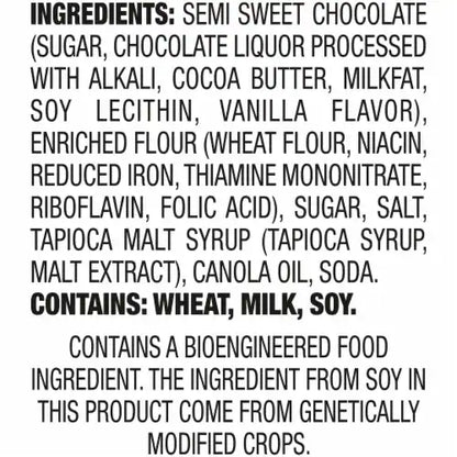 Snack Factory Pretzel Crisps, Dark Chocolate Covered Pretzels, 5.5 oz nutrition facts and ingredients image - Pops Trading Company