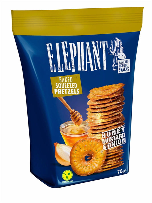 Elephant Baked Squeezed Pretzels Honey Mustard product image at Pops Trading Company