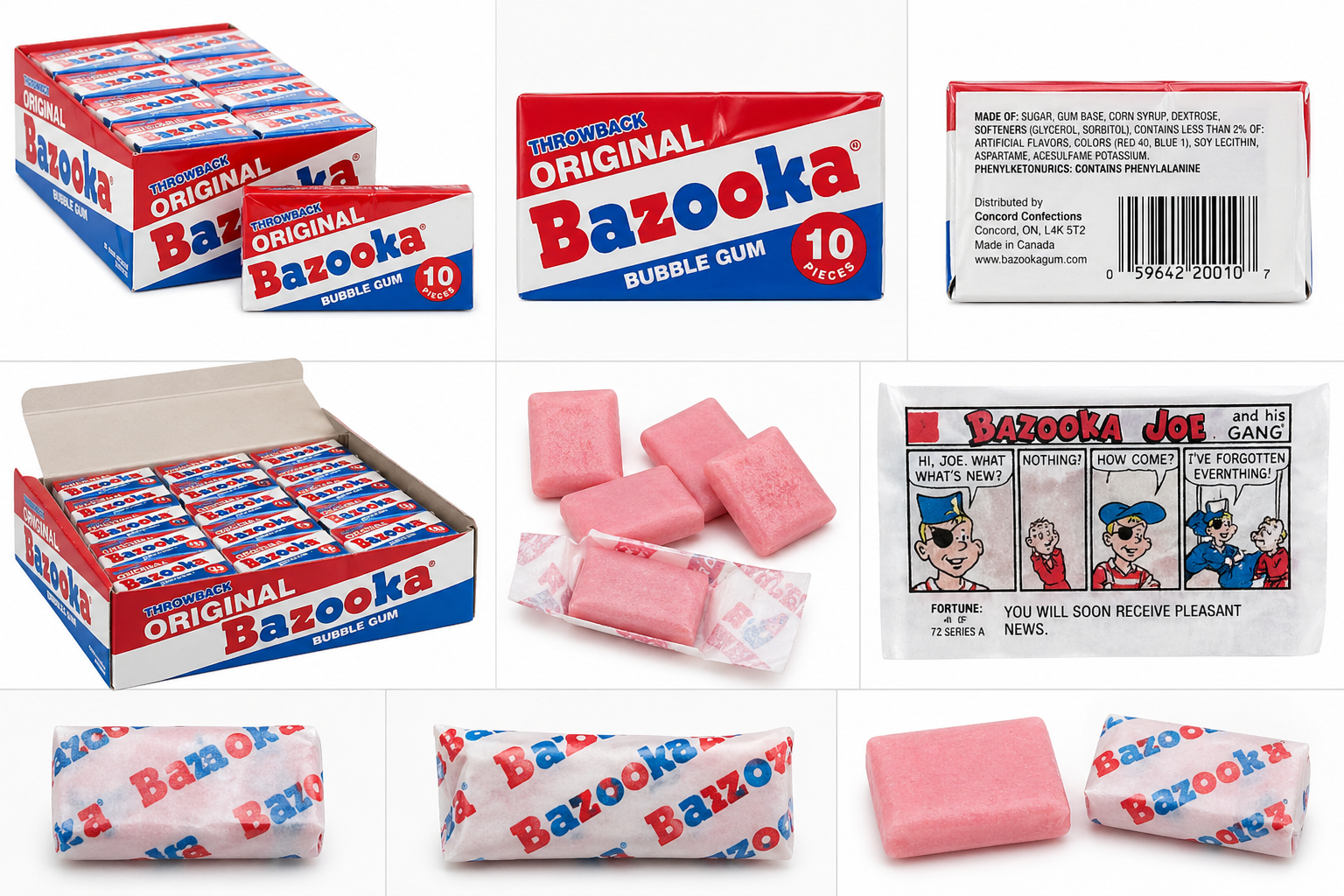 Bazooka Original Bubble Gum 12ct Box product image at Pops Trading Company