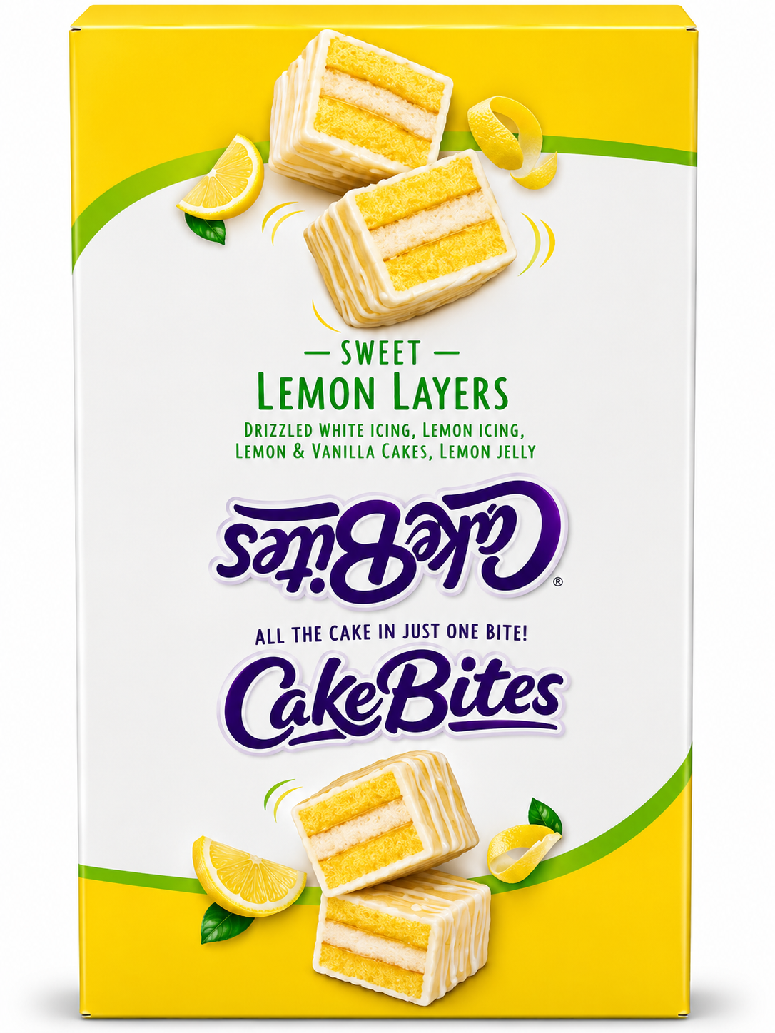 CakeBites Sweet Lemon Layers – 12 Individually Packaged Cake Snacks