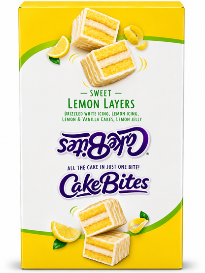 CakeBites Sweet Lemon Layers – 12 Individually Packaged Cake Snacks