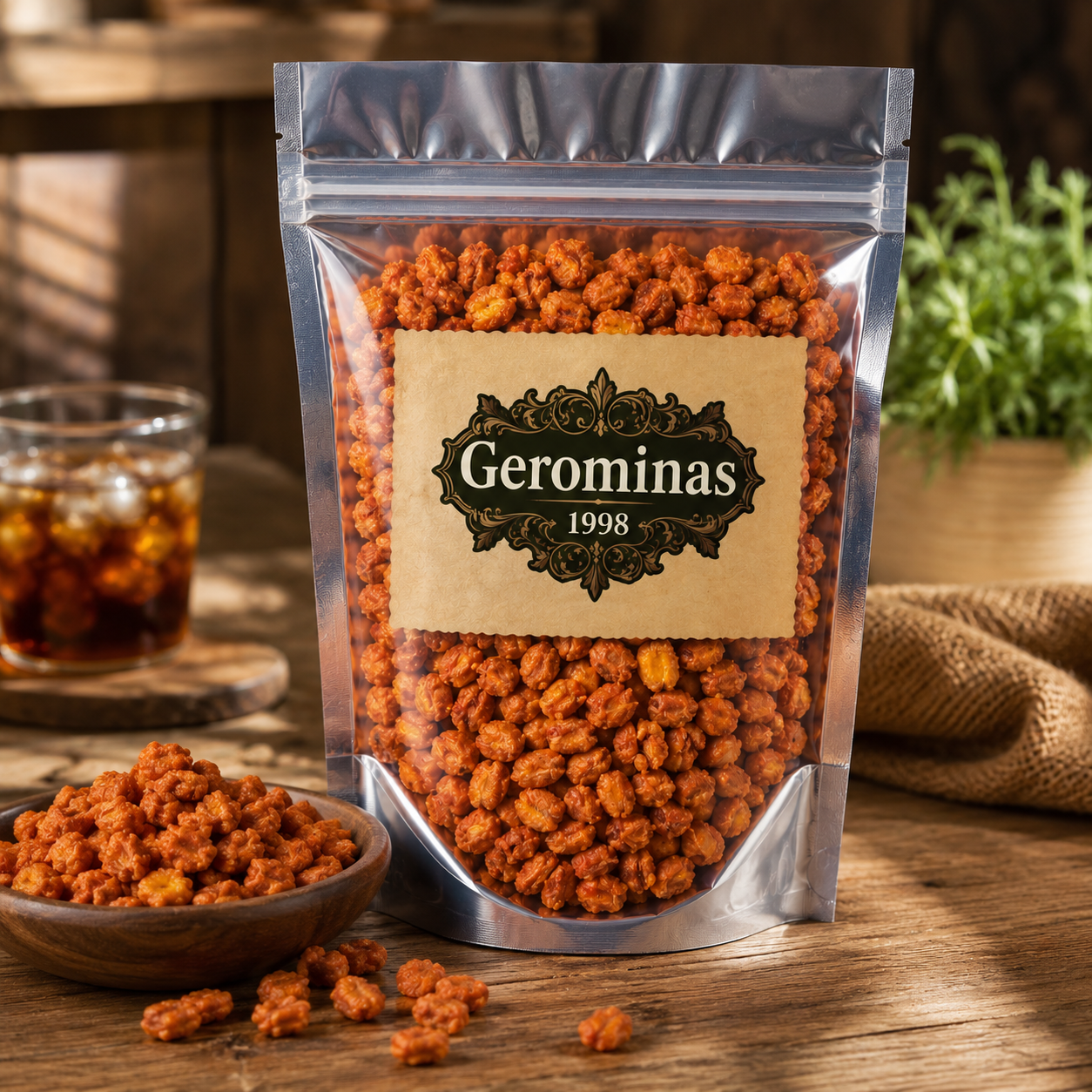 Gerominas BBQ Corn Nuts Roasted Corn Snacks