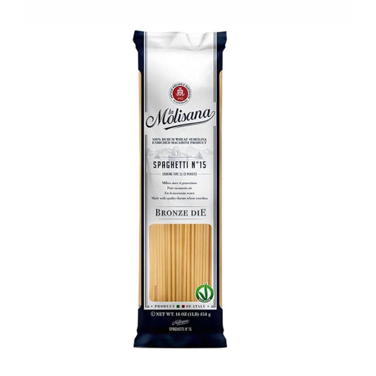 La Molisana Spaghetti No. 15 front package image - Pops Trading Company