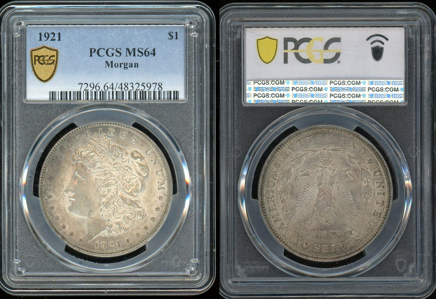 1921 Morgan Silver Dollar PCGS MS64 Certified Coin- 978 product image - Pops Trading Company