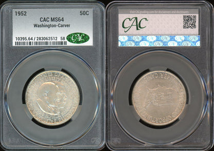 1952 Washington Carver Half Dollar CAC MS64 Commemorative Silver Coin -512 by US Mint product packaging