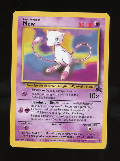 2000 Pokémon Mew #8 Black Star Promo WOTC Vintage Near Mint