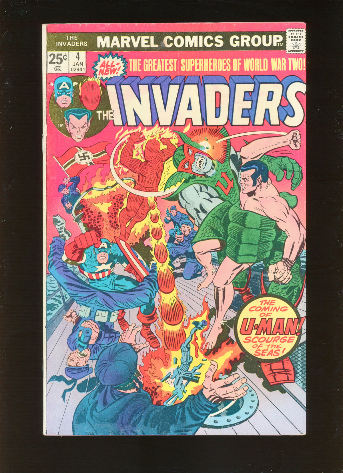 The Invaders #4 (1976) U-Man Captain America Sub-Mariner Marvel