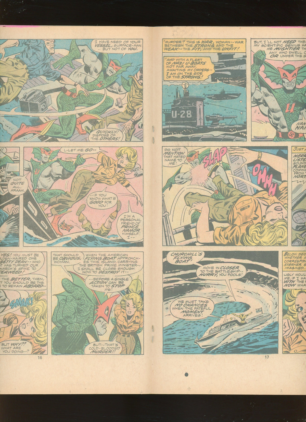 The Invaders #4 (1976) U-Man Captain America Sub-Mariner Marvel