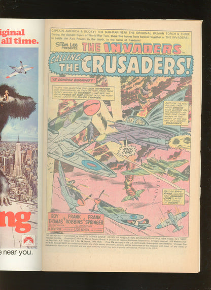 The Invaders #14 (1977) 1st Crusaders Marvel Newsstand