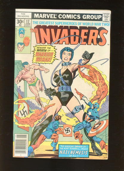 The Invaders #17 (1977) 1st Warrior Woman Marvel Newsstand