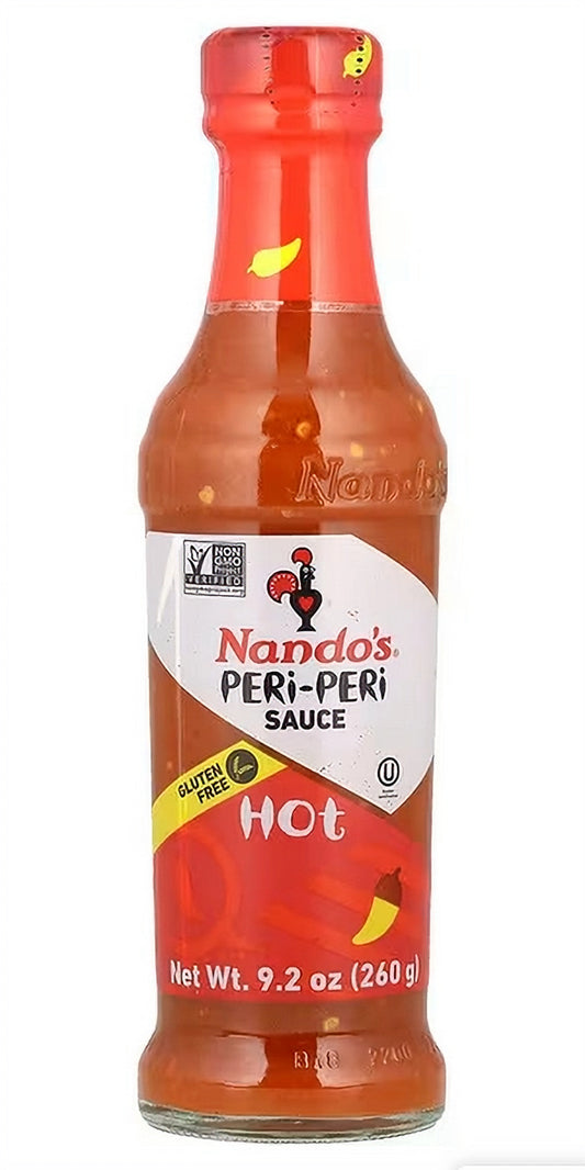 Nando's Hot PERi-PERi Sauce, 9.2 oz 6 Pack bottle for dipping, marinating, grilling, sandwiches, and everyday meals