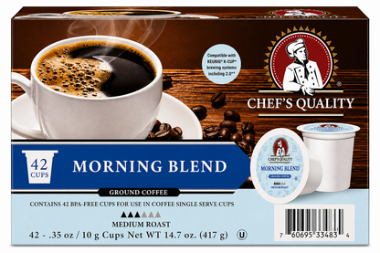 Chef's Quality Morning Blend Single Serve Coffee Cups 42ct product image at Pops Trading Company