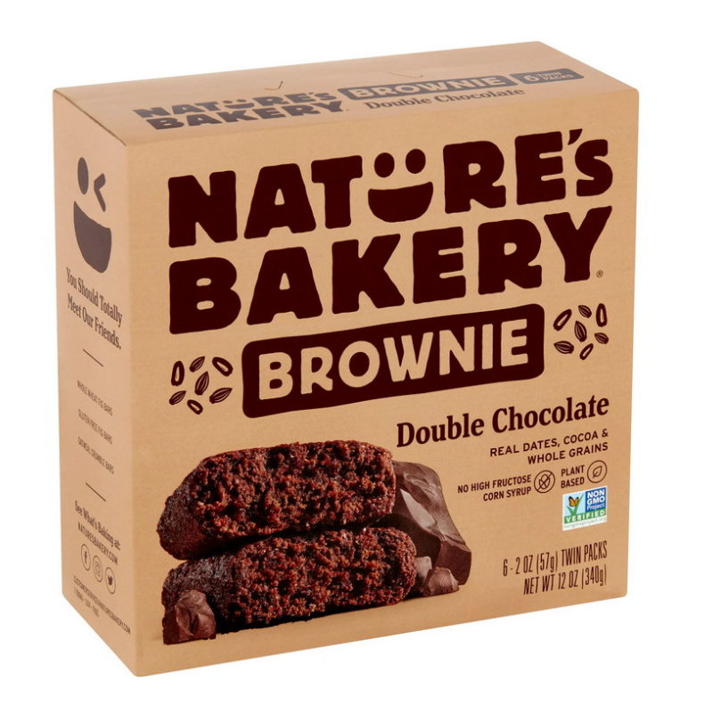 Nature's Bakery Double Chocolate Brownie - 6 Count Box front package image - Pops Trading Company