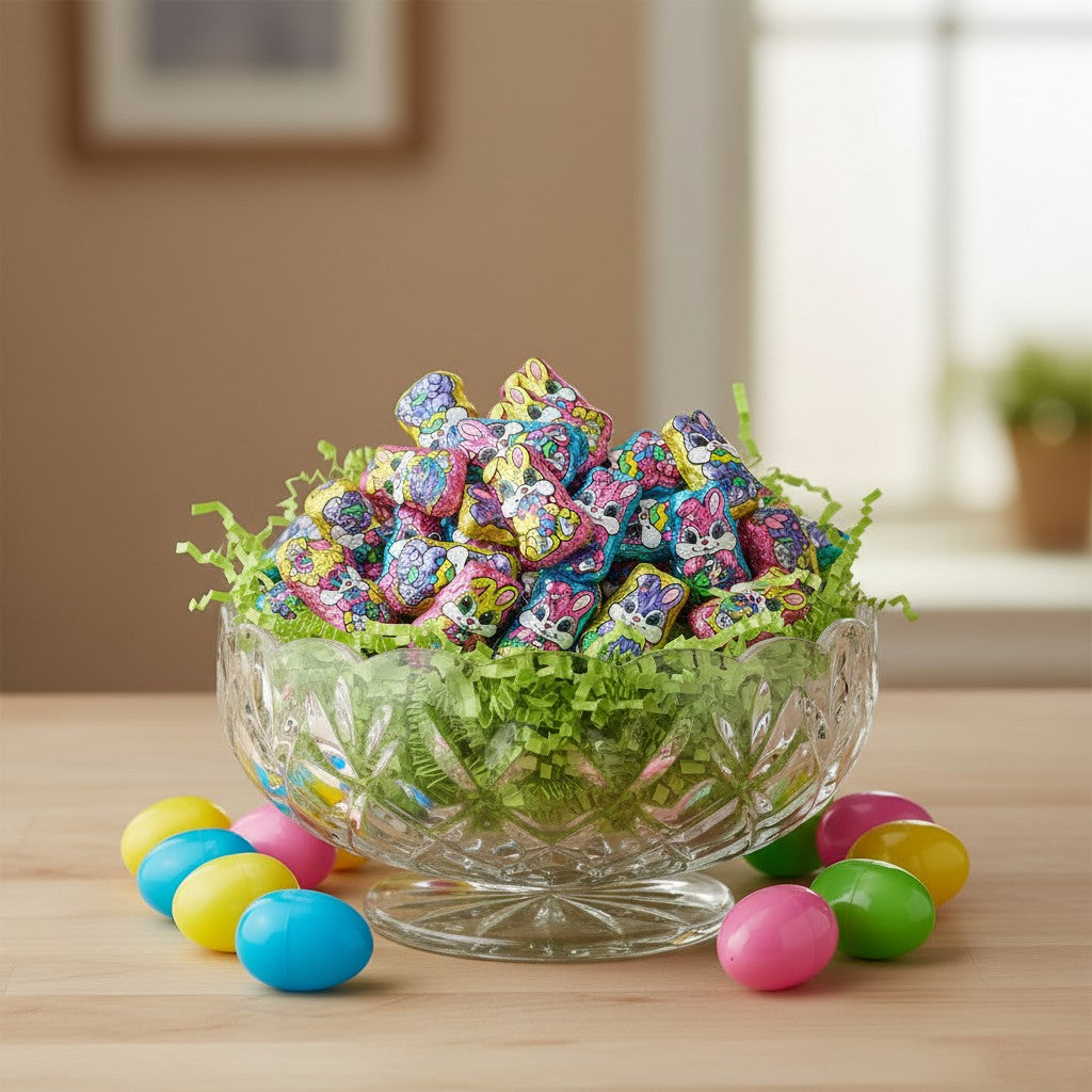 Pops Trading Company Foil Wrapped Milk Chocolate Flavored Mini Easter Bunnies 16oz nutrition facts and ingredients image - Pops Trading Company