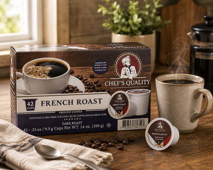 Chef's Quality French Roast Single Serve Coffee Cups 42ct product image at Pops Trading Company