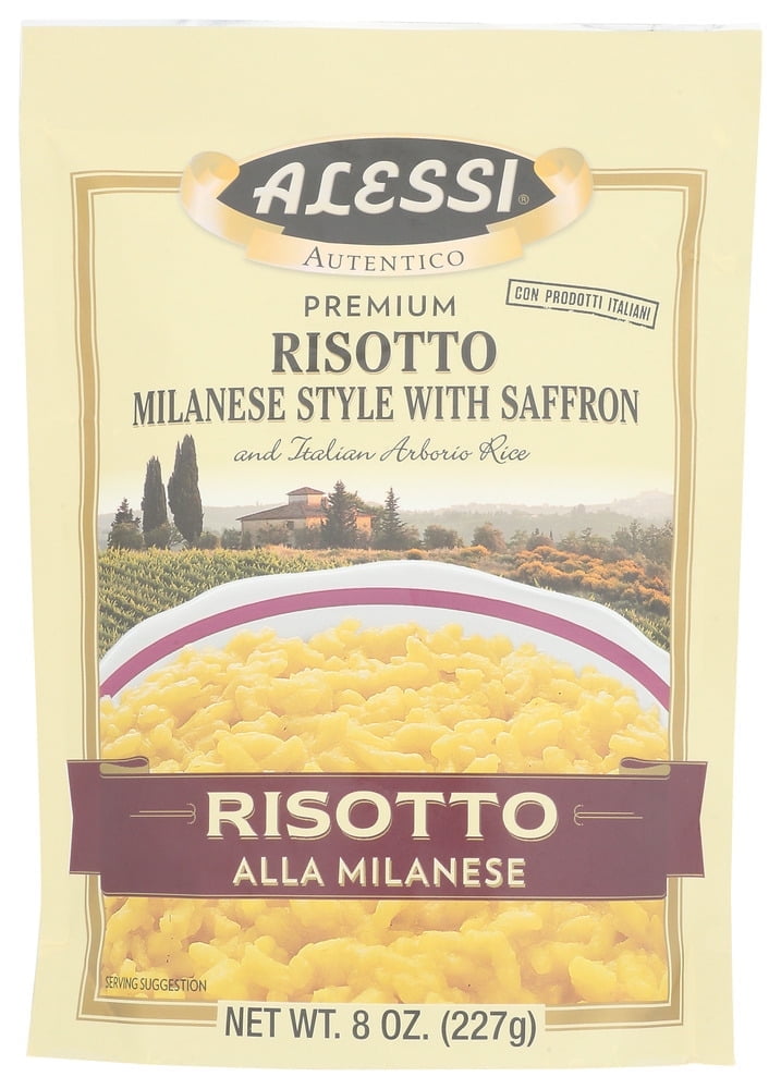 Risotto Alla Milanese Style With Saffron, 8 oz, 1 Pack front package image - Pops Trading Company