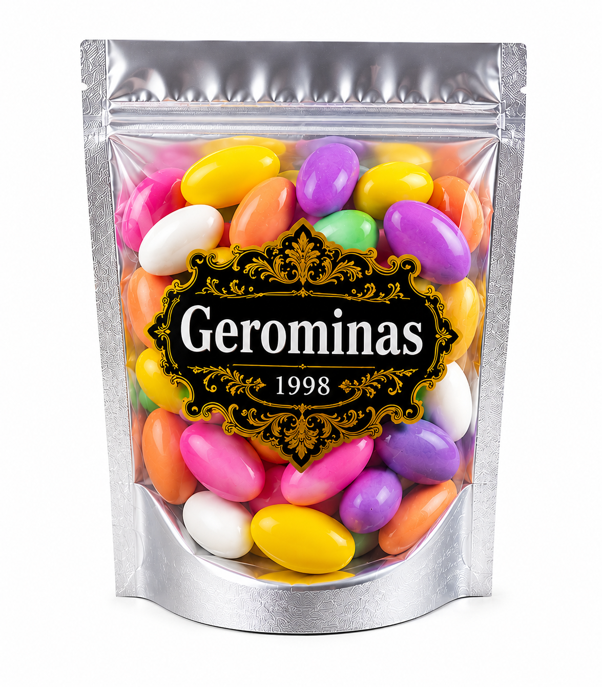 Gerominas Assorted Jordan Almonds 8 oz product image from Gerominas at Pops Trading Company