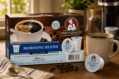 Chef's Quality Morning Blend Single Serve Coffee Cups 42ct product image at Pops Trading Company